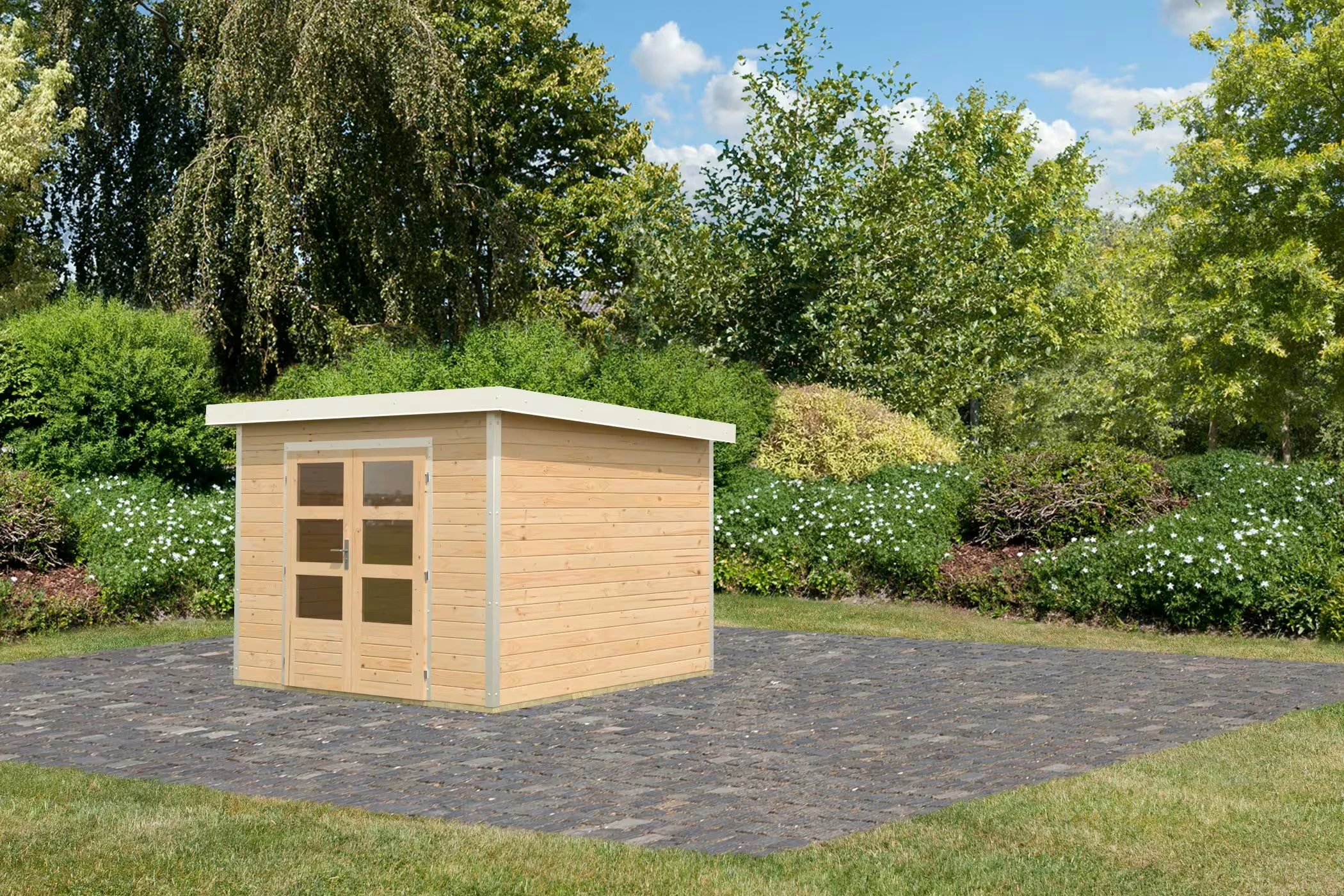 Tuinhuis Pluto A Blank-Wit 271 x 271 cm - Afbeelding 2